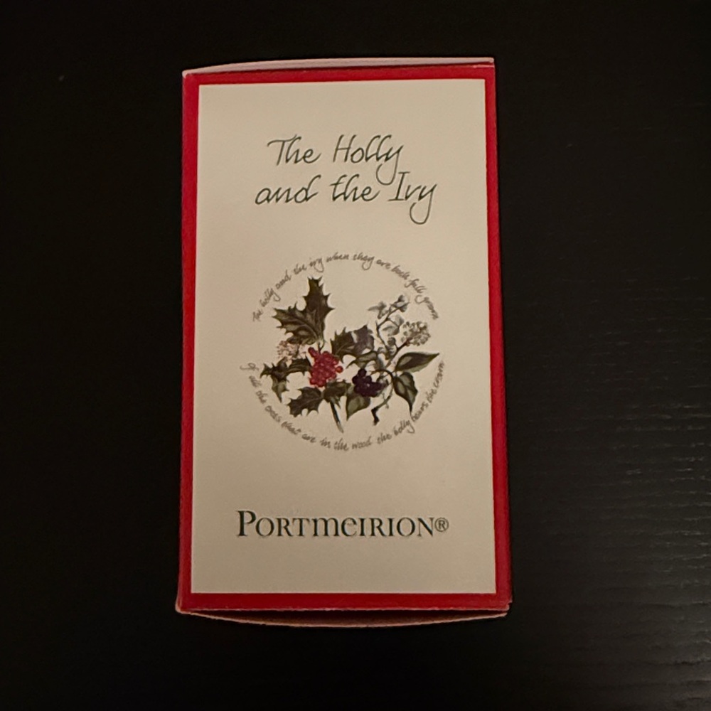 Portmeirion The Holly and The Ivy Teacup and Saucer Christmas Ornament - Picture 2 of 7